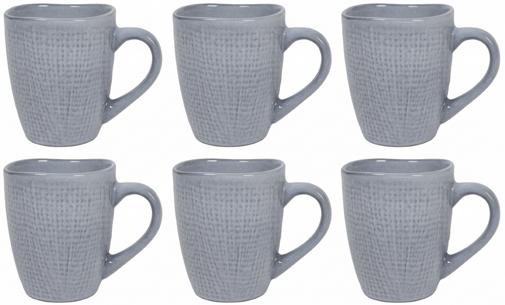Tasses à café Cookinglife Linen gris 340 ml – 6 pièces