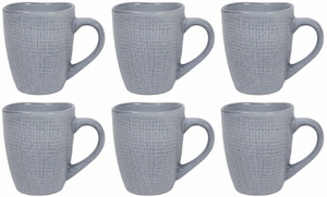 Tasses à café Cookinglife Linen gris 340 ml – 6 pièces