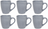 Tasses à café Cookinglife Linen gris 340 ml – 6 pièces