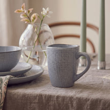 Tasses à café Cookinglife Linen gris 340 ml – 6 pièces