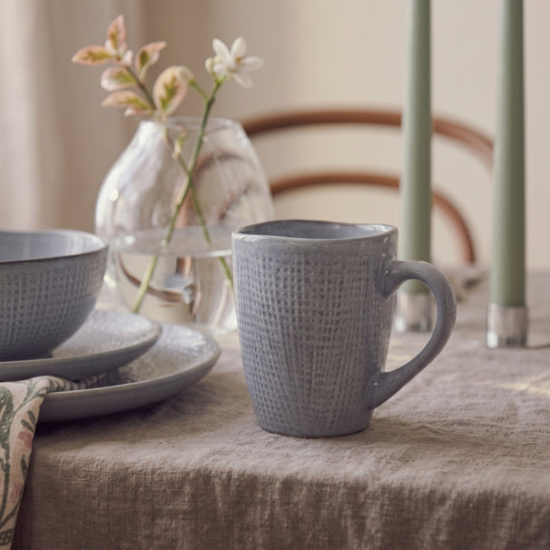 Tasses à café Cookinglife Linen gris 340 ml – 6 pièces
