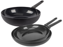 Ensemble de poêles Cookinglife Black Cera 3 pièces - Wok ø 28 cm + poêles ø 24 & 28 cm - compatible avec toutes les sources de chaleur - revêtement antiadhésif en céramique
