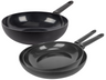 Ensemble de poêles Cookinglife Black Cera 3 pièces - Wok ø 28 cm + poêles ø 24 & 28 cm - compatible avec toutes les sources de chaleur - revêtement antiadhésif en céramique