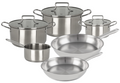 Batterie de cuisine Cookinglife Essential Steel 6 pièces - Inox - Casserole ø 16, 18, 20 cm & Casserole ø 16 cm + Poêle Superior ø 24 & 28 cm - compatible avec toutes les sources de chaleur
