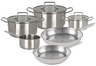 Batterie de cuisine Cookinglife Essential Steel 6 pièces - Inox - Casserole ø 16, 18, 20 cm & Casserole ø 16 cm + Poêle Superior ø 24 & 28 cm - compatible avec toutes les sources de chaleur