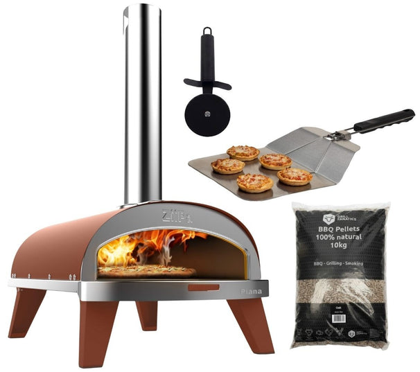 Cookinglife Ensemble de départ pour four à pizza à bois - Avec 10 kg de pellets de chêne, pelle à pizza et coupe-pizza