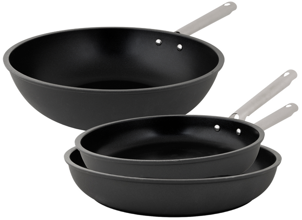 Ensemble de poêles Cookinglife ProForge 3 pièces - Wok ø 28 cm + poêles ø 24 & 28 cm - compatible avec toutes les sources de chaleur - revêtement antiadhésif céramique
