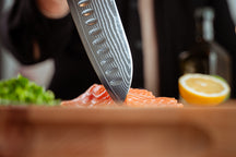 Couteau santoku Blackwell - en acier damassé - Damascus - 19 cm