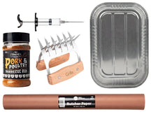 Cookinglife Set de pulled pork BBQ-Kit 5 pièces - Fire & Flavour - Griffes à viande, injecteur & rub