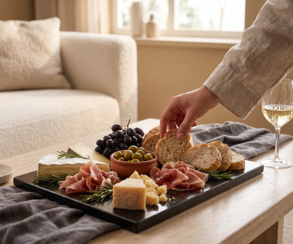 Planche de service Cookinglife Granit Noir - Planche à apéritif - 40 x 30 cm