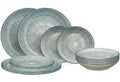 Service de table Cookinglife Cala Bleu 12 pièces / 4 personnes - 4 assiettes à dîner, 4 assiettes à petit-déjeuner et 4 assiettes creuses