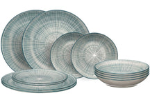 Service de table Cookinglife Cala Bleu 12 pièces / 4 personnes - 4 assiettes à dîner, 4 assiettes à petit-déjeuner et 4 assiettes creuses
