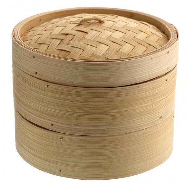 Cookinglife Panier vapeur / Panier Dim Sum - Bambou - 3 pièces - ø 20 cm