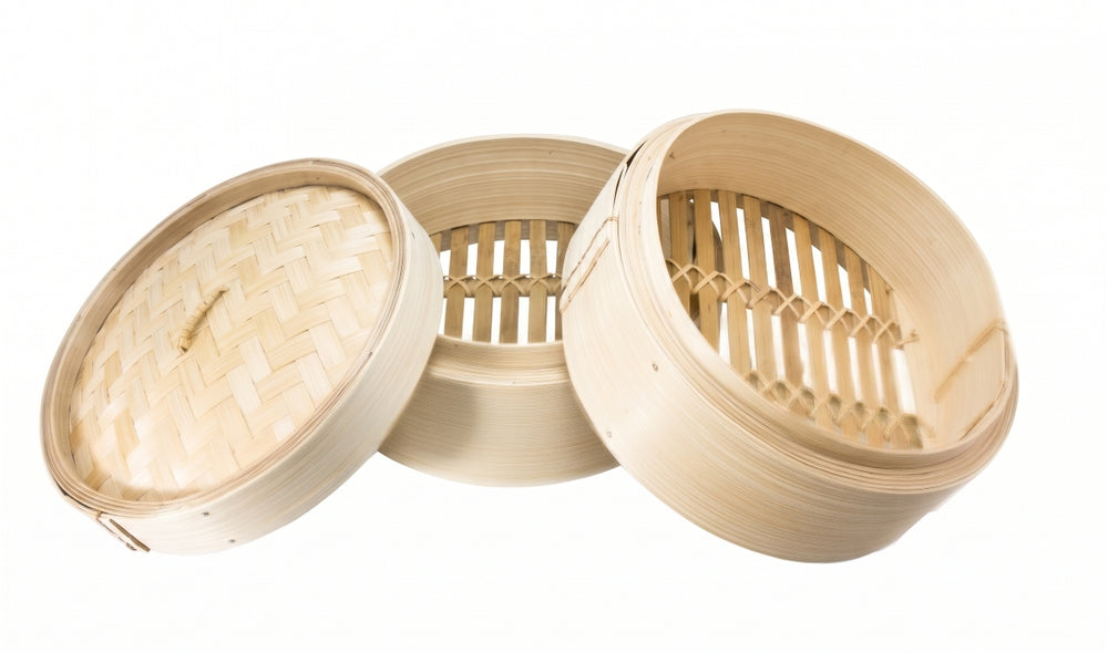 Cookinglife Panier vapeur / Panier Dim Sum - Bambou - 3 pièces - ø 20 cm