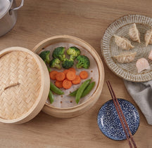 Cookinglife Panier vapeur / Panier Dim Sum - Bambou - 3 pièces - ø 20 cm