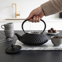 Théière Cookinglife Arare avec filtre inox - Fonte noire - 1.2 litre