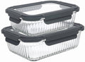 Boîtes de conservation Cookinglife en verre Boro Lines 1 litre + 1,5 litre - 2 pièces