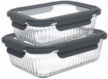 Boîtes de conservation Cookinglife en verre Boro Lines 1 litre + 1,5 litre - 2 pièces