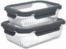Boîtes de conservation Cookinglife en verre Boro Lines 1 litre + 1,5 litre - 2 pièces