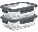 Boîtes de conservation Cookinglife en verre Boro Lines 1 litre - 2 pièces