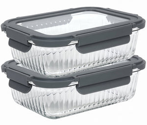 Boîtes de conservation Cookinglife en verre Boro Lines 1 litre - 2 pièces