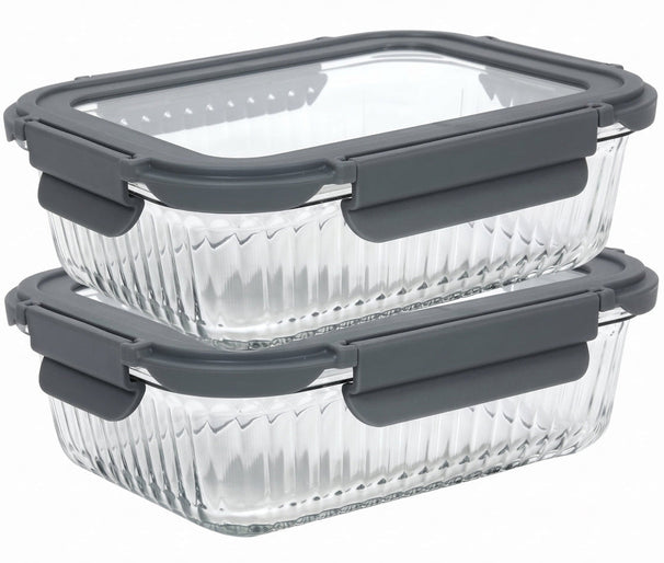 Boîtes de conservation Cookinglife en verre Boro Lines 1 litre - 2 pièces