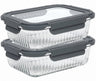 Boîtes de conservation Cookinglife en verre Boro Lines 1 litre - 2 pièces