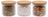 Pots de conservation set Cookinglife Boro Lines - Verre couvercle en bambou - ø 11 cm - 600 ml - 3 pièces