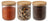 Pots de conservation set Cookinglife Boro Lines - Verre couvercle en bambou - ø 11 cm - 980 ml - 3 pièces