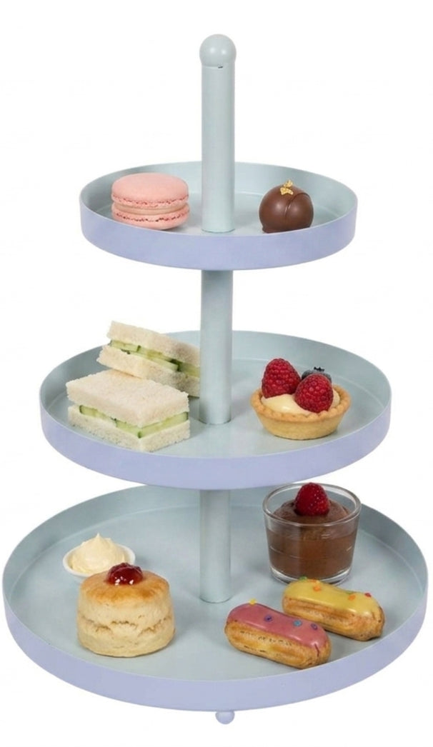 Etagère Cookinglife Métal - Bleu / Menthe - ø 15, 20 & 25 cm - 3 niveaux - 35 cm de haut