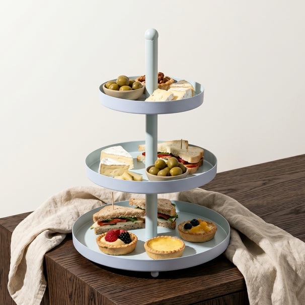 Etagère Cookinglife Métal - Bleu / Menthe - ø 15, 20 & 25 cm - 3 niveaux - 35 cm de haut