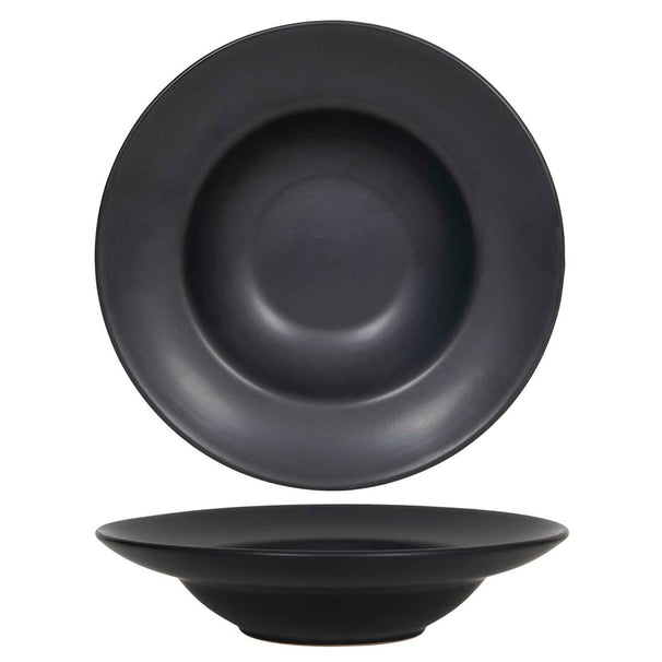 Set d'assiettes creuses Cookinglife - Assiettes à pâtes - noires - ø 24 cm - 6 pièces
