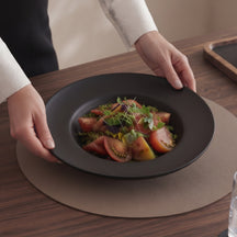 Set d'assiettes creuses Cookinglife - Assiettes à pâtes - noires - ø 24 cm - 6 pièces