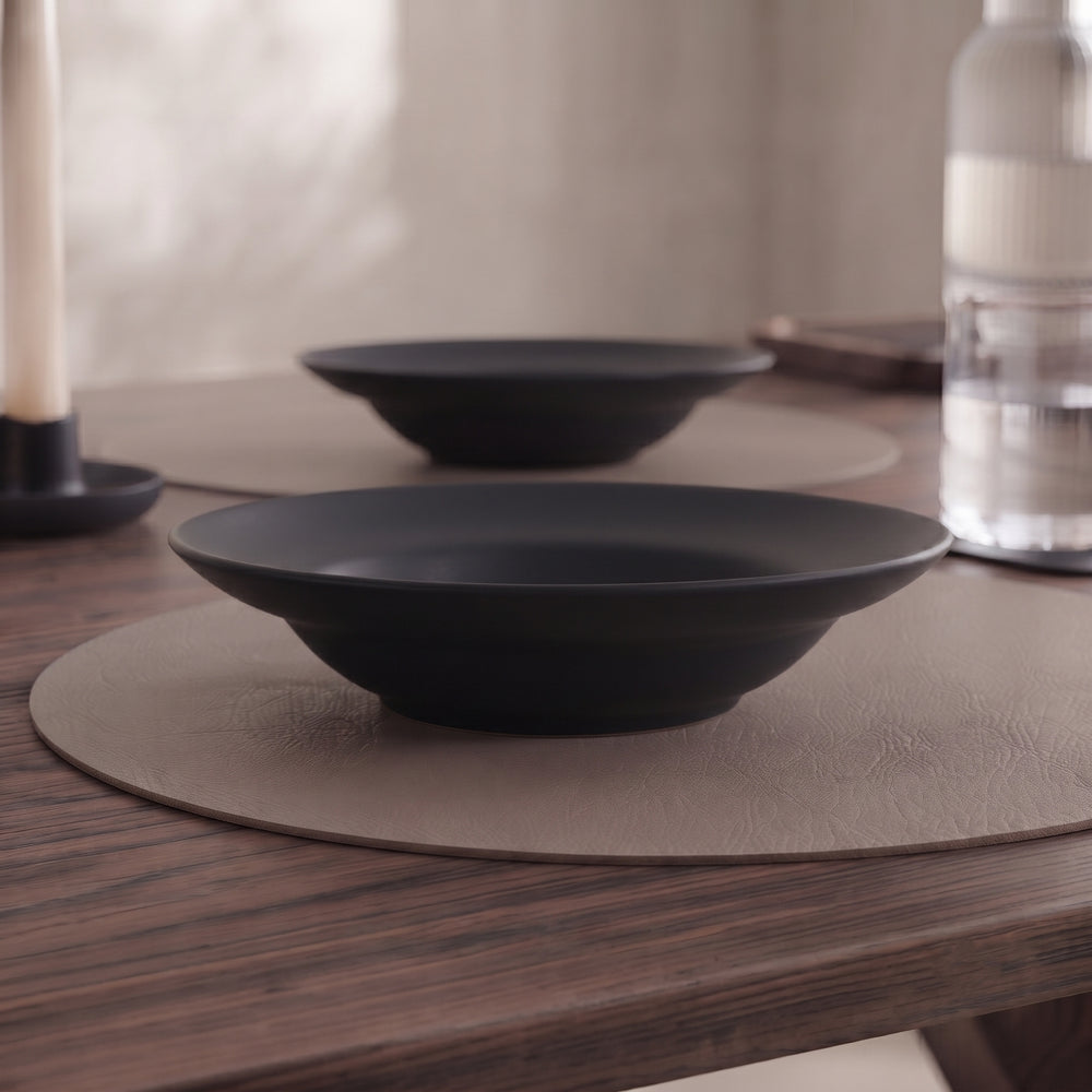 Set d'assiettes creuses Cookinglife - Assiettes à pâtes - noires - ø 24 cm - 6 pièces