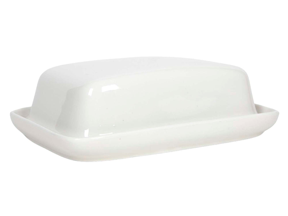 Beurrier Cookinglife - en porcelaine - a couvercle - blanc - 17,5 x 13 cm