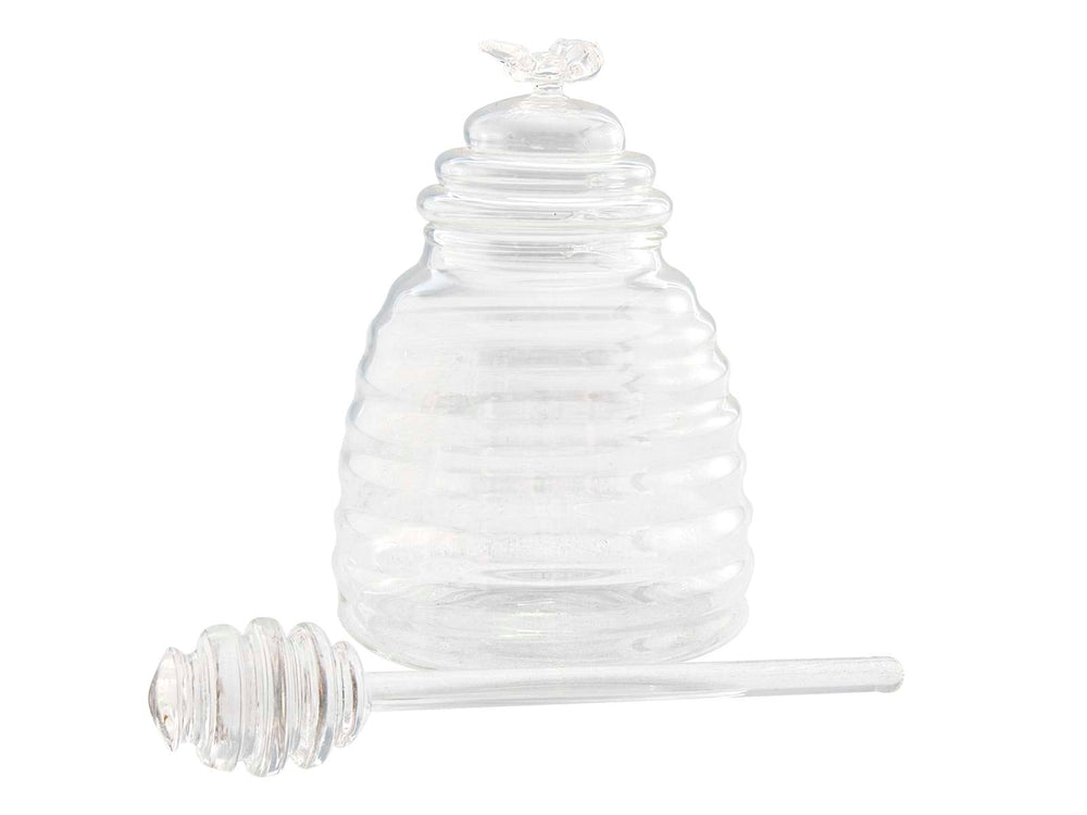 Pot à miel Cookinglife - en verre - couvercle - 500 ml - 13 x 10 cm