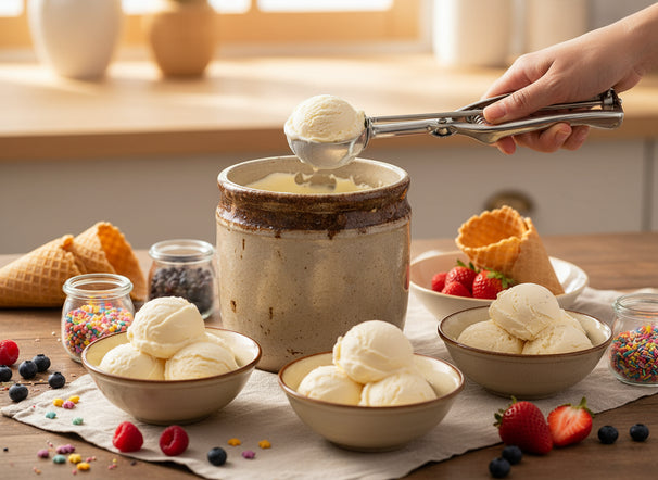 Cuillère à glace Cookinglife - Portionneur à glace - en acier inoxydable - 27 cm