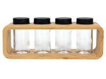Ensemble de porte-épices Cookinglife - pots en verre - en bambou - 5 pièces