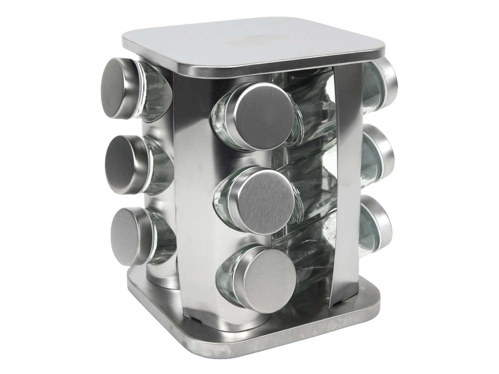 Ensemble de porte-épices Cookinglife - Carrousel a épices - en inox - 12 pièces
