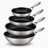Batterie de cuisine Cookinglife HexaCook hybride 4 pièces - Wok ø 28 cm + poêles ø 20, 24 & 28 cm - ANTI-ADHÉSIF - compatible avec toutes les sources de chaleur - revêtement antiadhésif en céramique