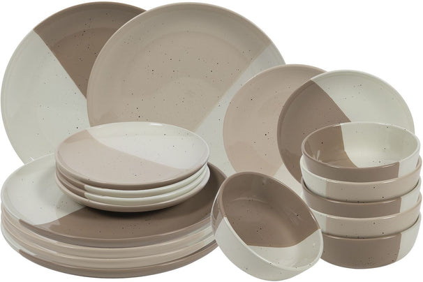 Ensemble de vaisselle Cookinglife - 6 personnes - Leem - 26/21/15 cm - 18 pièces
