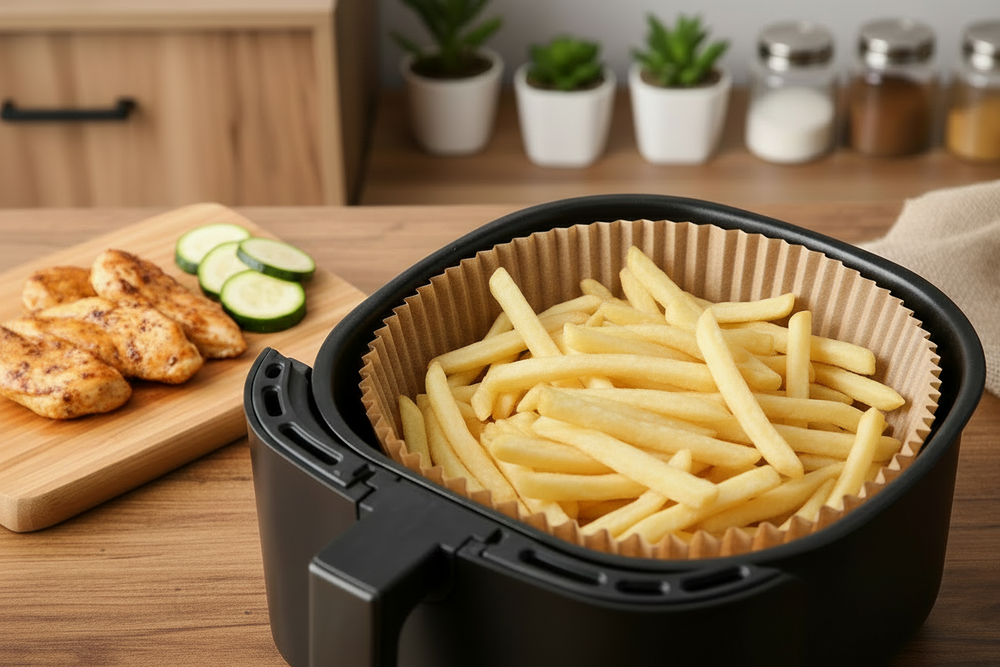Set de papier cuisson Cookinglife - Airfryer - Perforations - Ø20 cm - 50 pièces