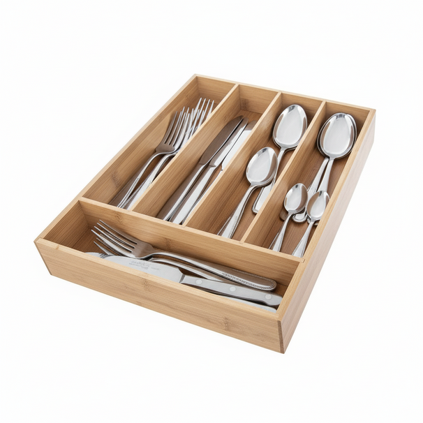 Plateau à couverts Cookinglife - Range-couverts - en bambou - 35 x 26 x 5 cm