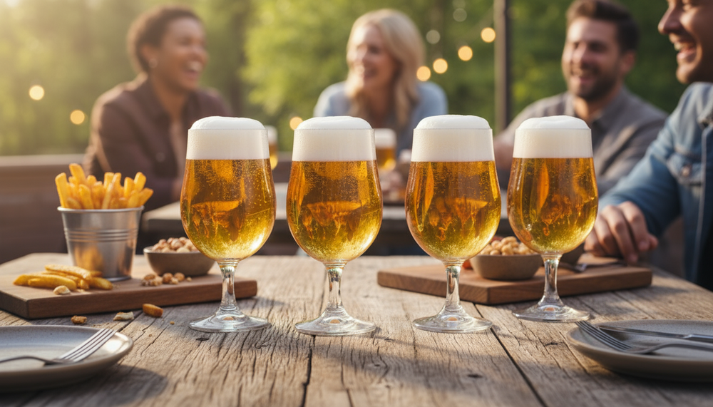 Ensemble de verres a bière Cookinglife - Sur pied - Blanco - 370 ml - 4 pièces