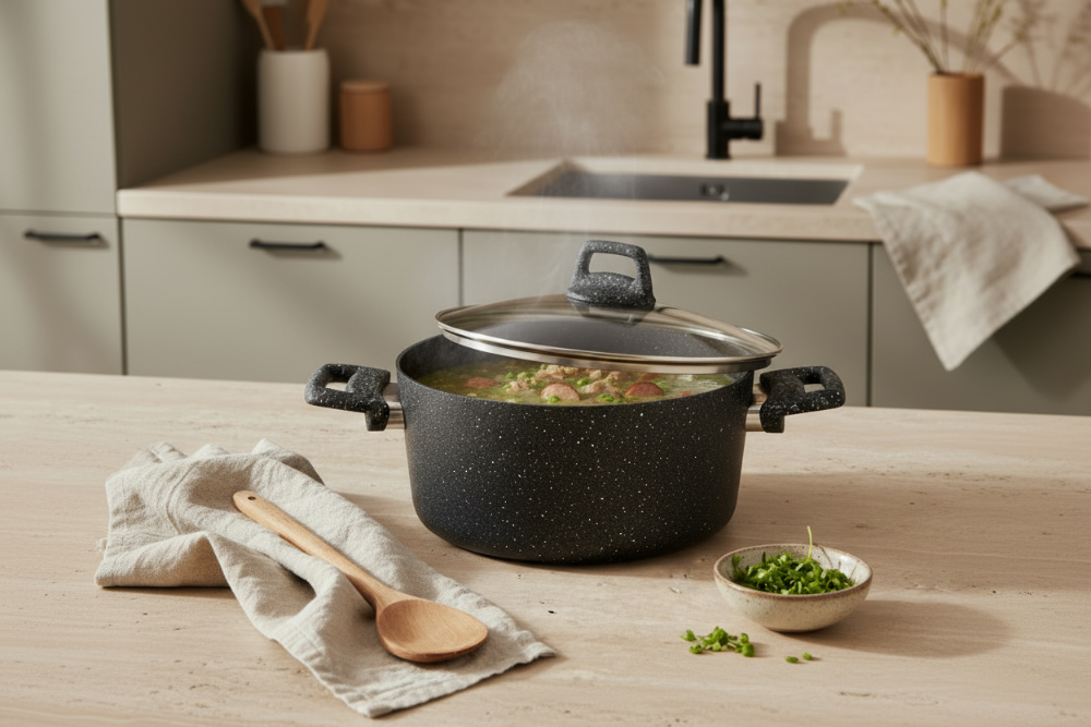 Casserole Cookinglife - En aluminium - Black Speckle - 2,7 L