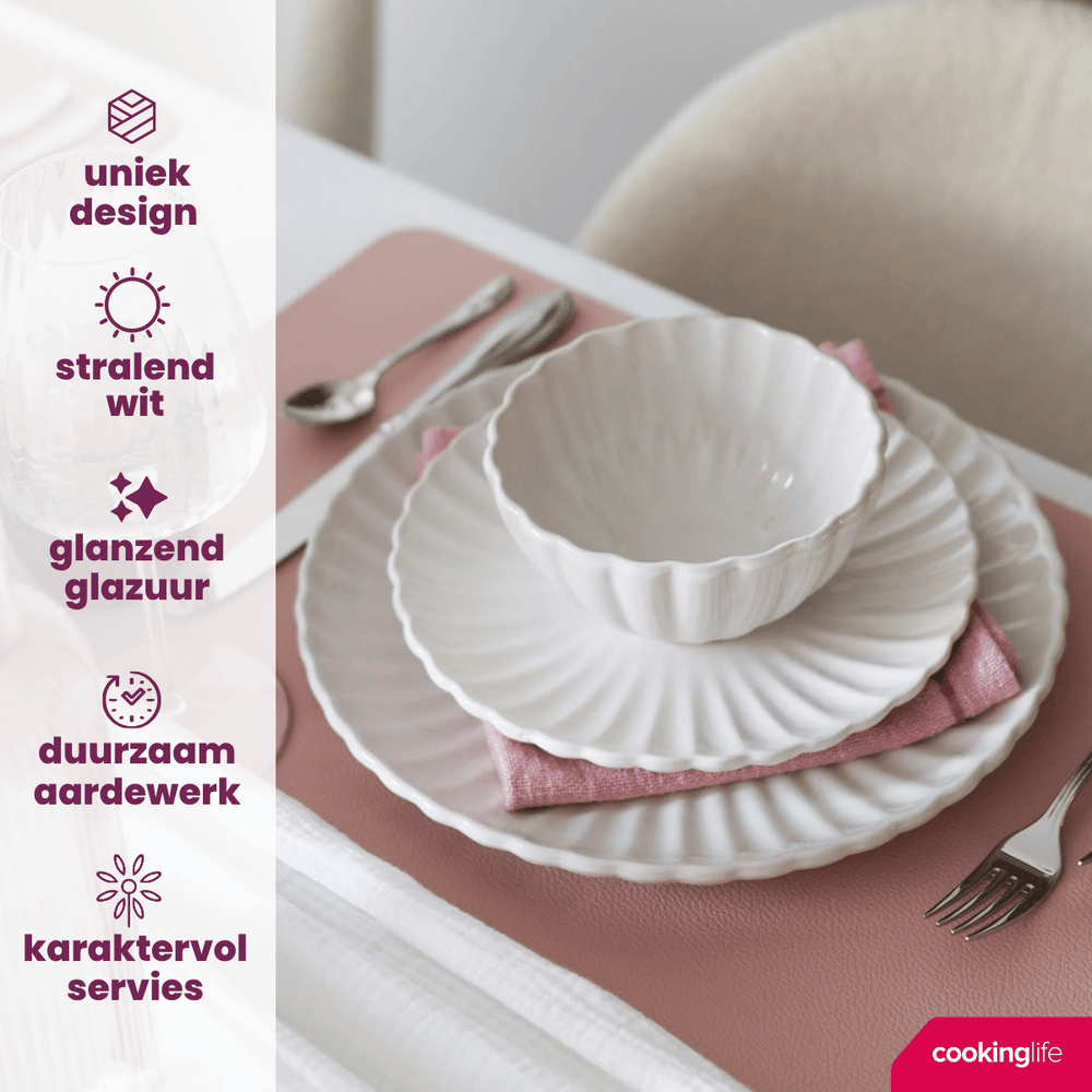 Ensemble de vaisselle Cookinglife - 6 personnes - Cardida - 26 cm - 18 pièces