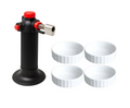 Set de crème brûlée Cookinglife - Chalumeau - Ø 12 cm - 5 pièces