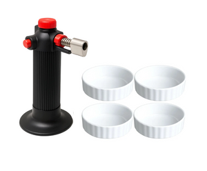 Set de crème brûlée Cookinglife - Chalumeau - Ø 12 cm - 5 pièces
