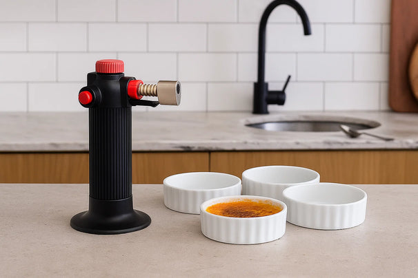 Set de crème brûlée Cookinglife - Chalumeau - Ø 12 cm - 5 pièces