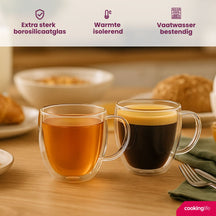 Set de verres à café Cookinglife - Verres double paroi - 280 ml - 2 pièces